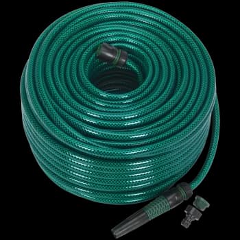 Sealey Garden Hose Pipe with Fittings 1/2" / 12.5mm 80m Green