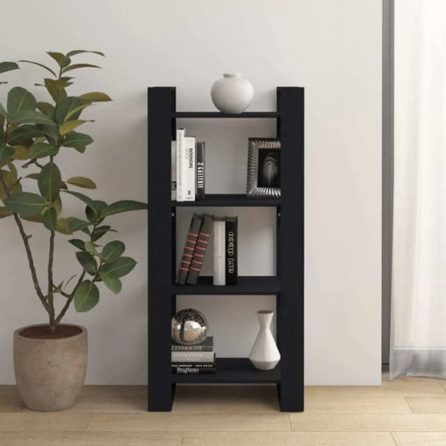 VIDAXL Vidaxl - Book Cabinet/Room Divider Black 60x35x125cm Solid Wood 8720286905265