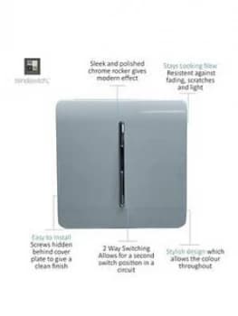 Trendiswitch 1G 2W 10 Amp Light Switch Cool Grey