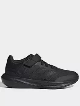 adidas Unisex Kids Runfalcon 3.0 Elastic Lace, Black, Size 12