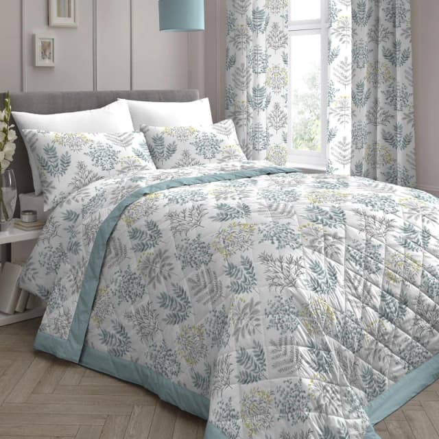 Emily Quilted Bedspread Duck Egg (Blue)