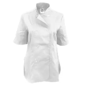 Dennys Womens/Ladies Short Sleeve Fitted Chef Jacket (2XL) (White)
