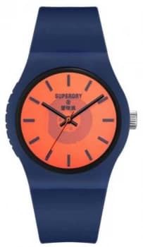 Superdry Navy Soft Touch Silicone Strap Orange Semi Watch