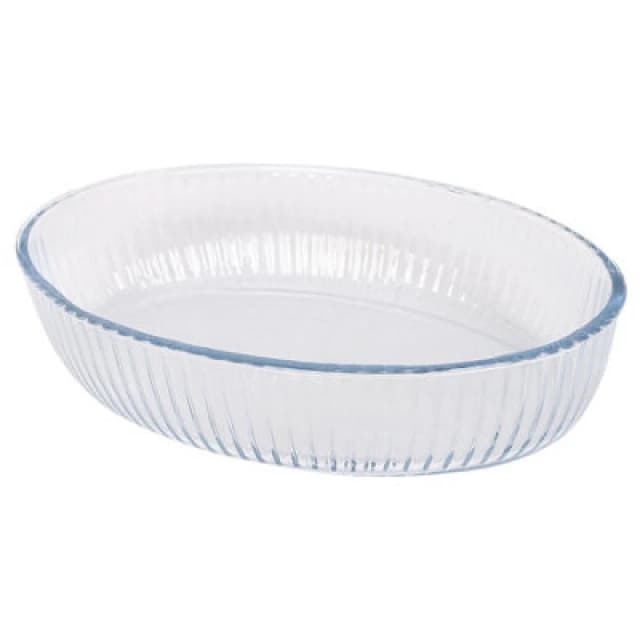 Argon Tableware Optical Oval Glass Oven Dish - 35Cm X 24Cm
