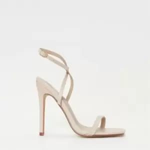 Missguided Square Toe Barely There Heels - Nude