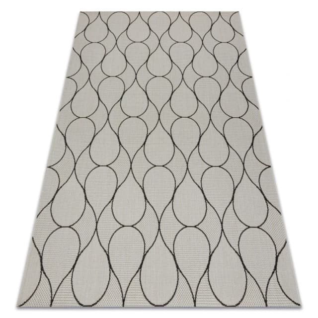 RugsX Carpet Sisal Flat 49379960 Drops Cream / Black 120X170 Cm