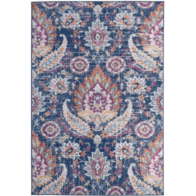 THE RUGS Marrakech Multicolour Distressed Floral Large Area Rug & Runner 420 Size: 120cm x 170cm Multicolor Unisex 120cm x 170 cm