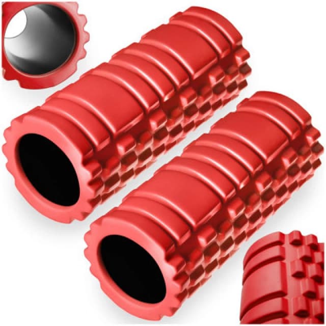 Tectake Foam Roller With Textured Surface For Therapy Treatment, 335 X 145mm - Red