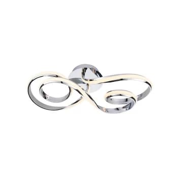 Endon Lighting Aria - Integrated LED Semi Flush Chrome Effect Plate & Matt White Silicone 1 Light Dimmable IP20