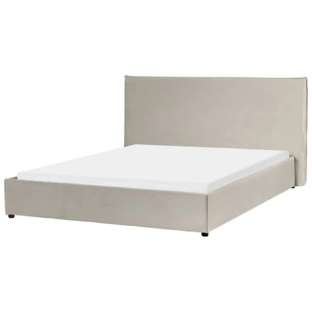 Beliani Bed Velvet Lavaur 160 X 200 Cm (Eu King Size) Taupe