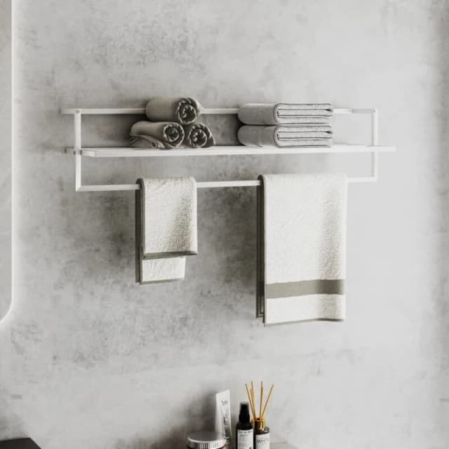 vidaXL Towel Rack White 95X25X22cm Iron, White 343093