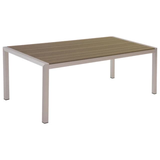Beliani Garden Dining Table Vernio 180 Cm 90 Cm Metal Brown