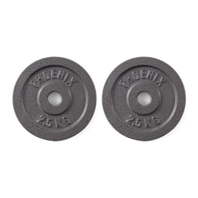 Phoenix Fitness Cast Iron Weight Plates 1-Inch Hole Dark Grey unisex 1.25kg