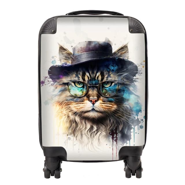 Warren Reed - Designer Siberian Cat Splashart Suitcase Size: Large Multicolor Unisex Large