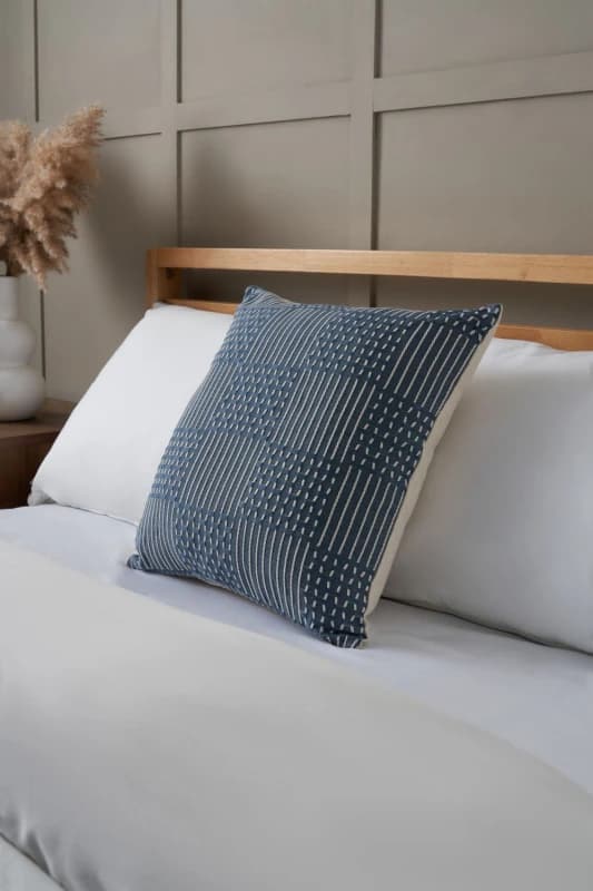 Bhs Cross Check Cushion Blue