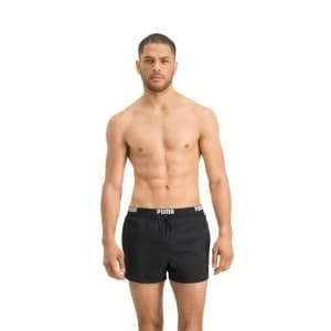 Puma Logo Swim Shorts Mens - Black
