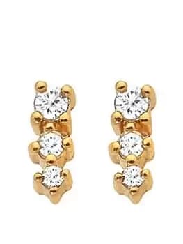 Hot Diamonds HD X JJ White Topaz Graduated Stud Earrings, Gold, Women