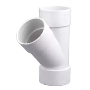 Floplast White Solvent Weld 45° Waste Pipe Branch (Dia)32mm