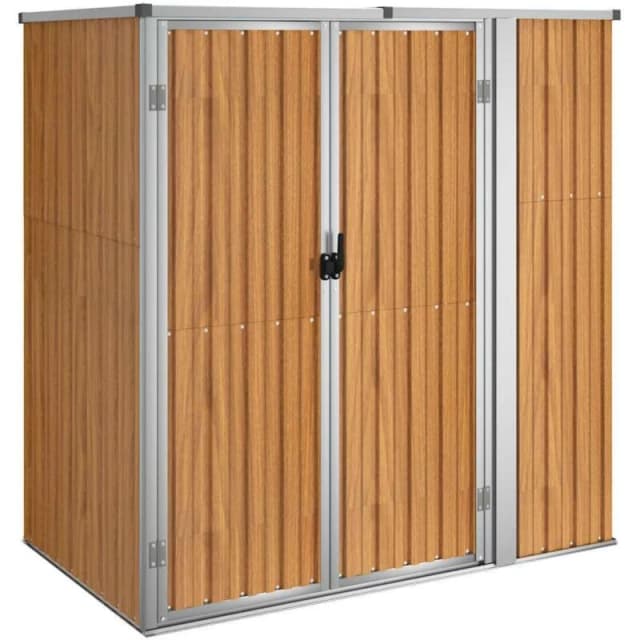vidaXL Garden Tool Shed Brown 161x89x161cm Galvanised Steel, Brown 316212