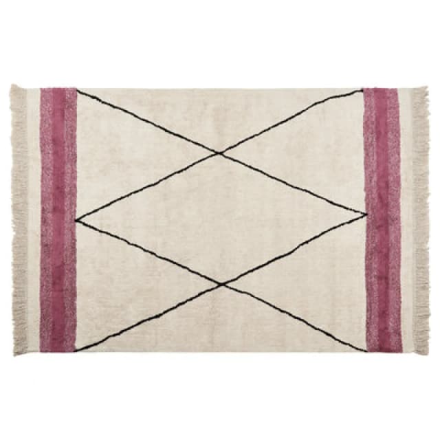 Beliani Rug Afsar Light Beige 140 X 200 Cm Cotton