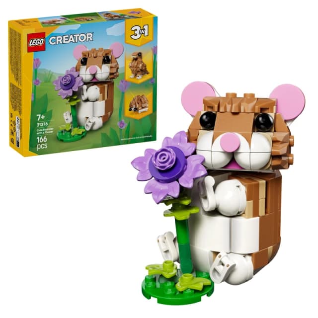 LEGO Creator 3in1 Cute Hamster with a Flower Toy 31376 Hamster unisex One Size