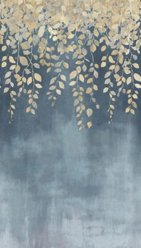 As Creation Bricoflor Non-Woven Wallpaper, Leaf & Palm Wallpaper, Vintage In Blue, Cream - 8,80 X 0,53 M