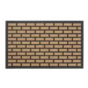 JVL Vienna Heavy Duty Rubber Backed Scraper 45 x 75cm Entrance Door Mat - Bricks