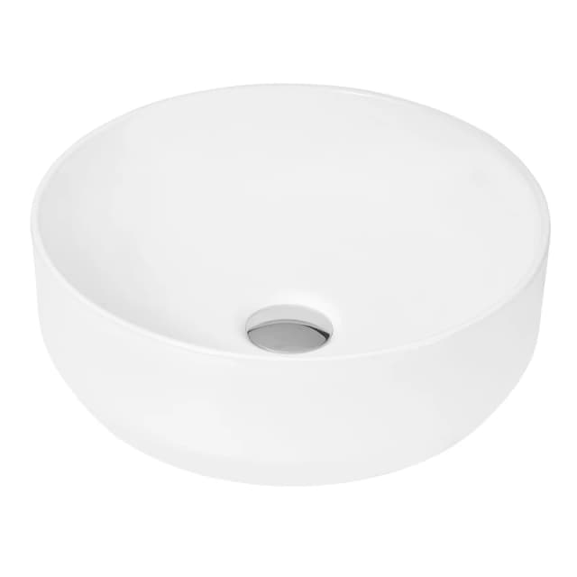 Balterley Round Ceramic Countertop Vessel without Overflow 350mm White