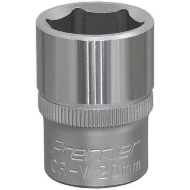 Loops 20mm Steel Drive Socket - 1/2" Square Drive - Chrome Vanadium Wrench Socket Metallics