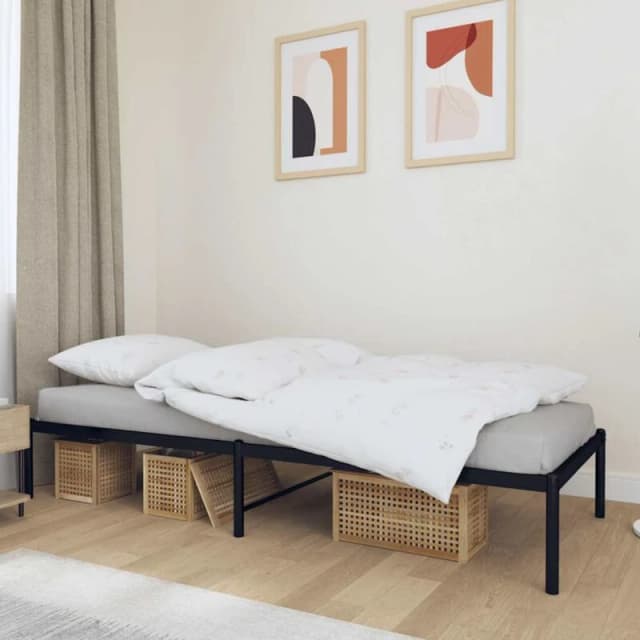 VIDAXL Metal Bed Frame without Mattress Black 75x190cm Vidaxl 8720845720780