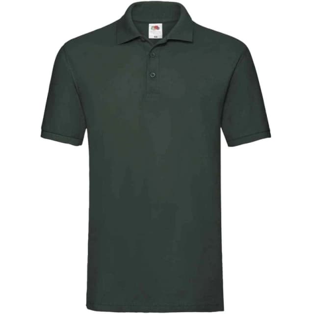 Fruit Of The Loom Fruit of the Loom Men Premium Cotton Pique Polo Shirt in Bottle Green Size: Small Bottle Green S Male 5063527578839