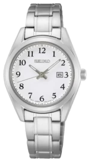 Seiko Womens White Dial Stainless Steel Bracelet SUR465P1 Watch