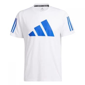 adidas Free Lift 3 Bar T Shirt Mens - White / Bold Blue