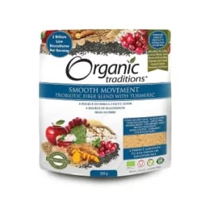 Organic Traditions Smooth Movement Probiotic Fiber Blend with Turmeric 200g