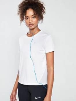 Nike Running Miler Tee - White, Size XL, Women
