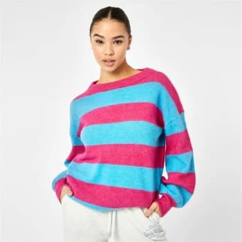 Jack Wills Bowland Stripe Knitted Jumper With Wool - Blue/Pink
