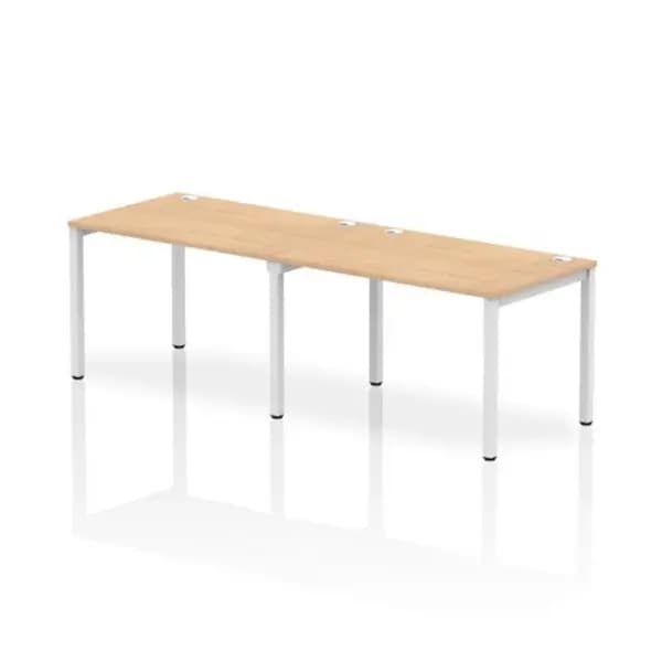 Impulse Bench Single Row 2 Person 1200 White Frame Office Bench Desk Maple