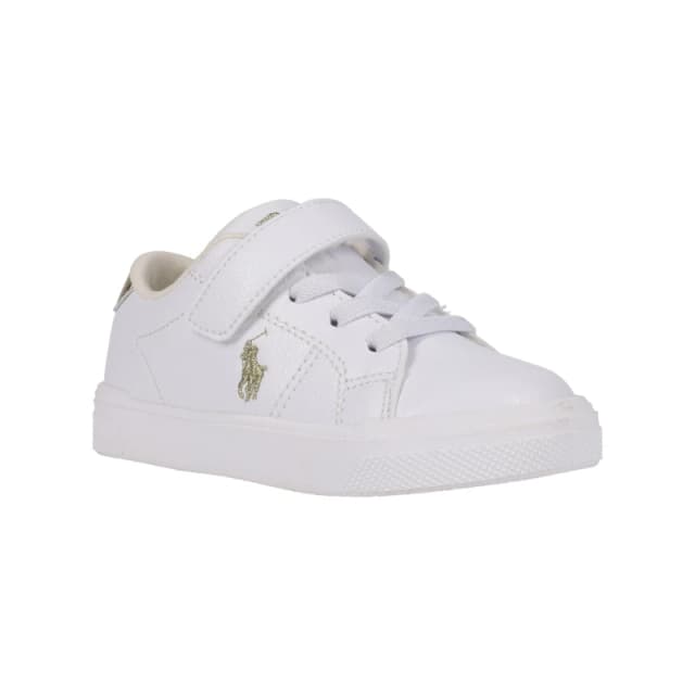Polo Ralph Lauren Boys Sutton Low-Top Trainers White/Gold male C8 (25)