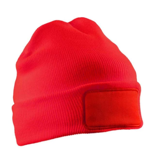Result Result Men Double Knit Beanie in Red Red One Size Male 5063693907464