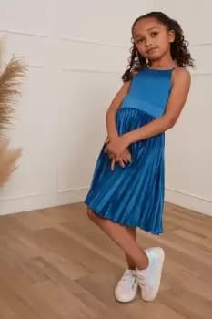 Pleated Satin Flower Girl Dress