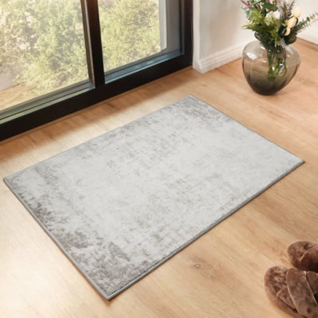 Livabliss Abstract Modern Marble Medium Grey Alix Area Rug 60 X 90 Cm - Easy Care, Non Shedding, Ideal For Living Room & Bedroom
