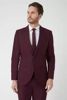 Slim Fit Burgundy Suit Jacket