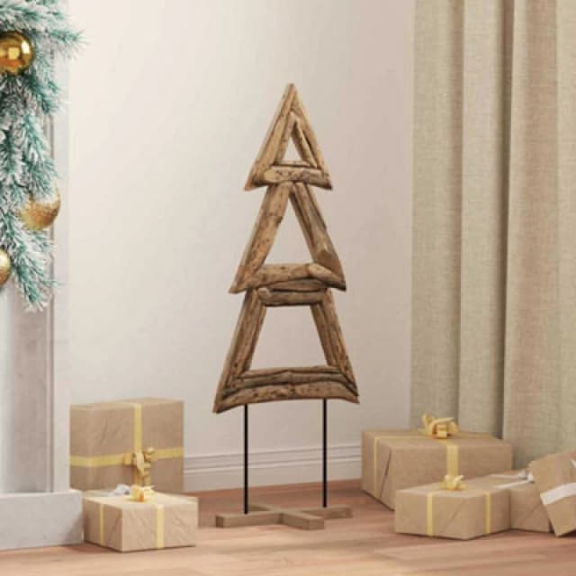 Vidaxl Christmas Tree With Stand Brown 90 Cm Solid Teak Wood