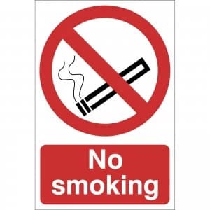 Draper No Smoking Sign 200mm 300mm Standard
