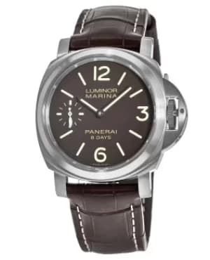 Panerai Luminor Marina 8 Days 44mm Brown Dial Leather Strap Mens Watch PAM00564 PAM00564
