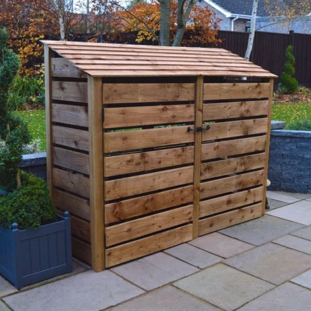 Rutland County Garden Furniture Ltd Normanton 6ft Log Store with Doors, L80 x W230 x H181 cm, Rustic Brown Brown Unisex