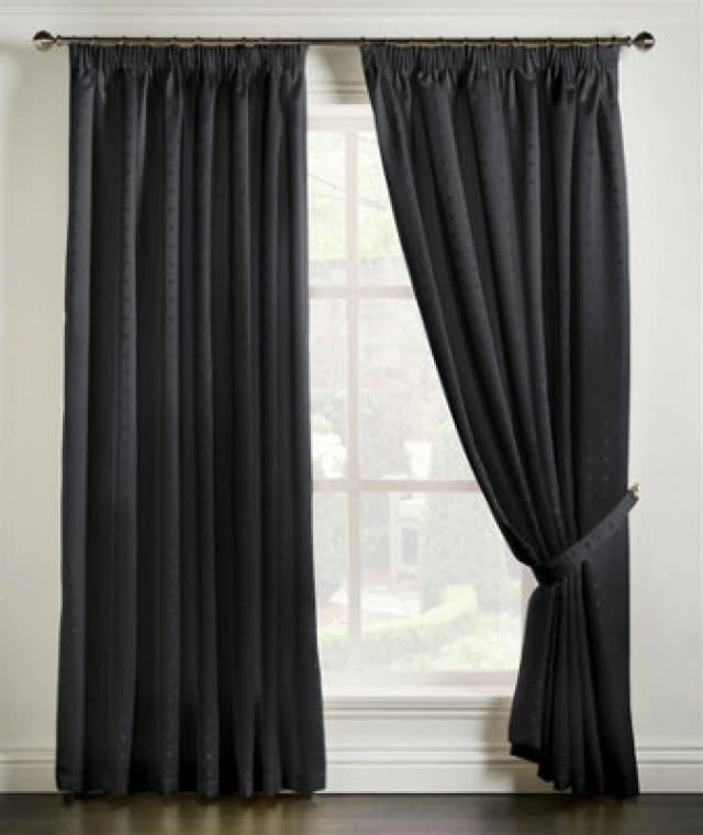Luxury Living Adi Lined Pencil Pleat Curtains Black