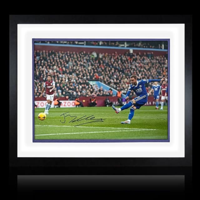 The Fan Cave James Maddison Signed Framed Leicester City Deluxe Signed Photos 550x450mm Blue 38550518000
