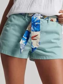 Superdry Vintage Organic Chino Short-green, Green, Size 10, Women