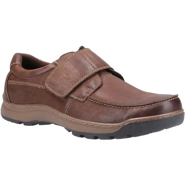 Hush Puppies Mens Casper Slip On Velcro Shoes - Brown - UK 12 Brown male ES3000BRO12